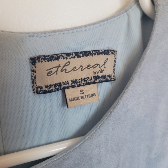 Powder Blue Mini Dress with Corset Detailing - Picture 4 of 4